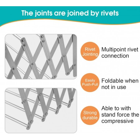 منشر غسيل قابل للتمدد للحيط عرض 90 سم يتمدد 75 سم