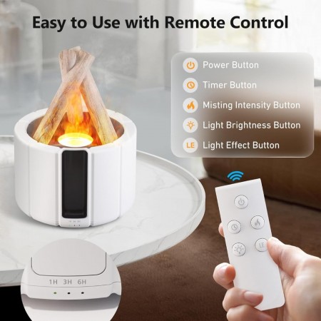 مبخرة الكترونيه شكل الحطب مع ريموت Bonfire H9 250 ml