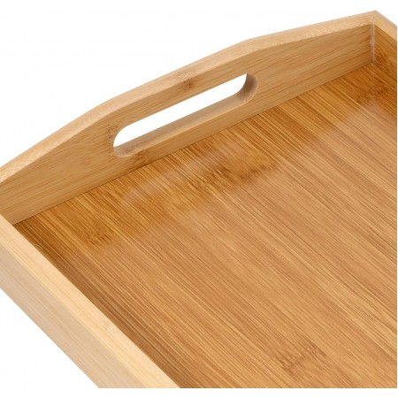 طقم صواني تقديم طعام / ضيافة خشب بامبو 3 قطع