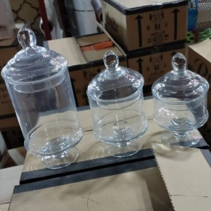 طقم مضايف كاندي زجاج شفاف 3 قطع طقم مضايف كاندي زجاج شفاف 3 قطع