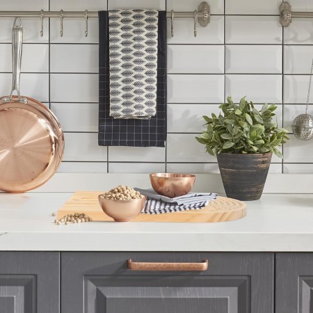 لوح خشب شكل بصمة U بامبو ديكور للمطابخ محزز بصمة