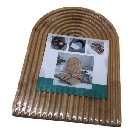 لوح خشب شكل بصمة U بامبو ديكور للمطابخ محزز بصمة