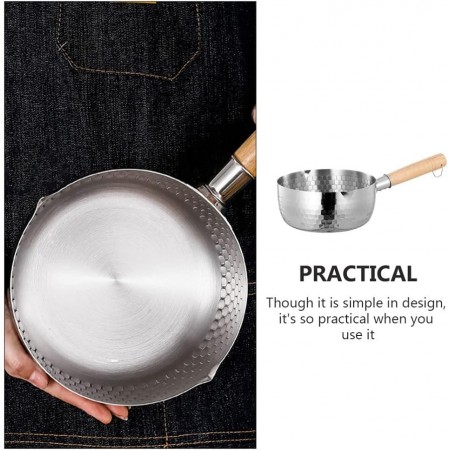 كسرولا ستيل خلية نحل مع يد خشب 22سم BD96-3