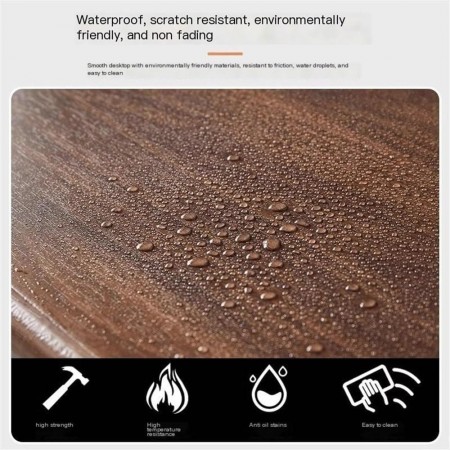 طاولة وسط خشب ملس لون بني رجلين اسود قياس 120 × 60 سم