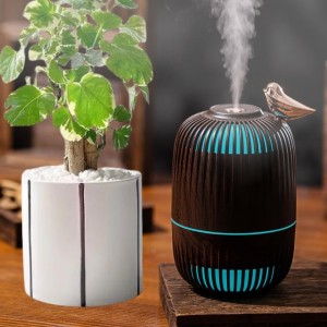 مبخره الكترونيه اسطوانة خشبية عصفور من HOLDMAY