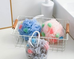 ليف / ليفة حمام شبك ناعم للاطفال والبالغين مع اسفنج