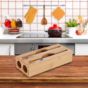 صندوق رول مشمع وقصدير 2 عين خشب بامبو