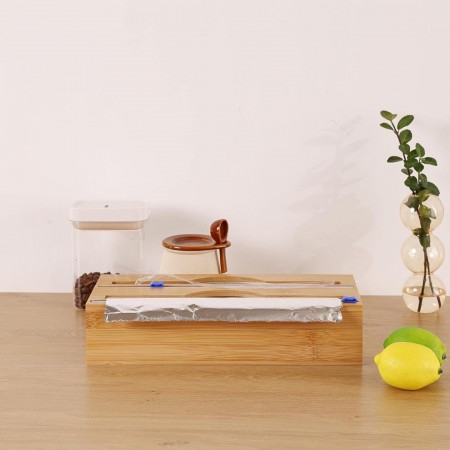 صندوق رول مشمع وقصدير 2 عين خشب بامبو