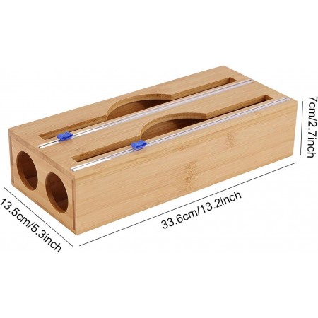 صندوق رول مشمع وقصدير 2 عين خشب بامبو