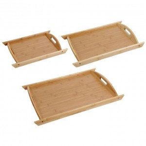 طقم صواني 3 خشب بامبو حجم وسط