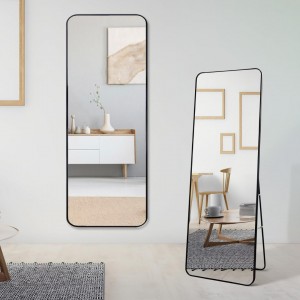 مراه بلاستيك مستطيل اسود مع ستاند  147 × 37 سم