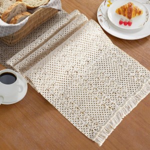 شرشف رنر خيش هدب بيرو صنارة مكرميه مقاس 30 × 180 سم شرشف رنر خيش هدب بيرو صنارة مكرميه مقاس 30 × 180 سم