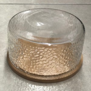 جاط كيك زجاج غطاء بامبو مدور 18 سم M42-3 جاط كيك زجاج غطاء بامبو مدور 18 سم M42-3