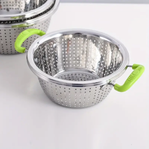 مصفاة بيدين ملون ستانلس 36 سم