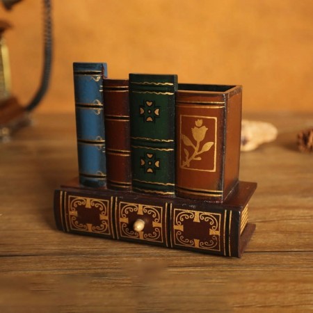 فازه / تحفة حامل اقلام شكل كتب ديكور سميت