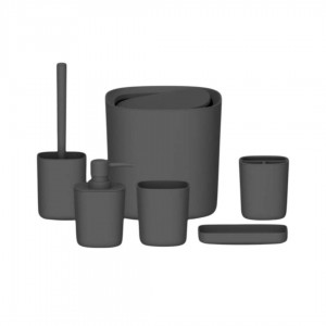 طقم سلة حمام بلاستيك مع فرشاة وحملات صابون وفراشي اسنان