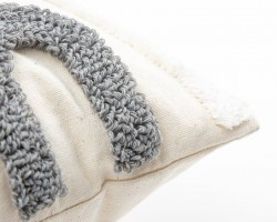 وجه قرن هندي صوف نافر بوهيمي شكل U بصمة 45 × 45 سم