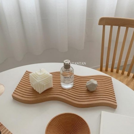 لوح خشب بامبو ديكور للمطابخ محزز مموج