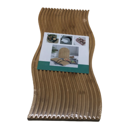 لوح خشب بامبو ديكور للمطابخ محزز مموج