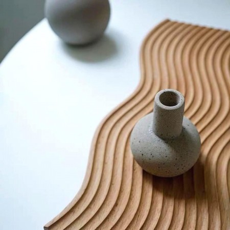 لوح خشب بامبو ديكور للمطابخ محزز مموج