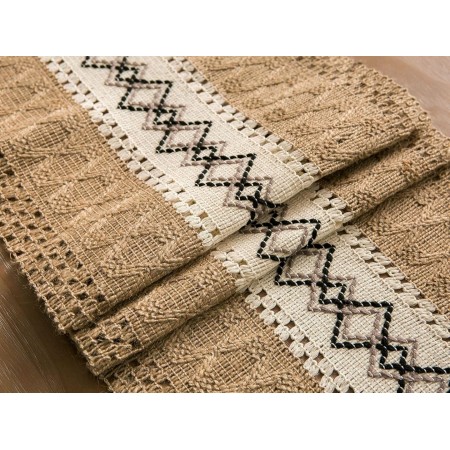 رنر طاولة خيش مع شراشيب 