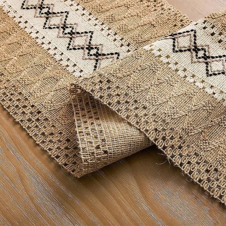 رنر طاولة خيش مع شراشيب 