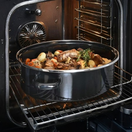 طنجرة - قدر زرب الدجاج مع غطاء - صينية روستر كبير ثقيل قطعتين 42 سم 10.5L 