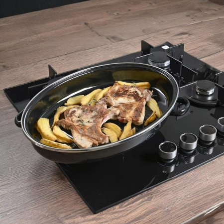 طنجرة - قدر زرب الدجاج مع غطاء - صينية روستر كبير ثقيل قطعتين 42 سم 10.5L 