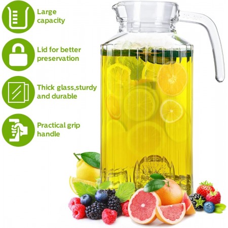 شاف / ابريق عصير زجاج محزز 1.8 لتر شاف / ابريق عصير زجاج محزز 1.8 لتر