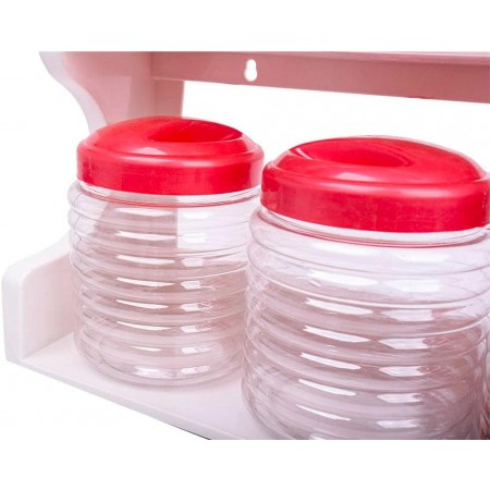 طقم ستاند بهارات - سكريات طابقين مع علب تخزين بلاستيك صناعة مصرية lamsa موديل 14507