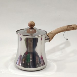 طقم غلايات قهوة فضي فخم ثقيل يد عظم لون خشبي مع غطاء 3 قطع طقم غلايات قهوة فضي فخم ثقيل يد عظم لون خشبي مع غطاء 3 قطع