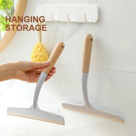 قشاطة مجلى بلاستيك ابيض مع يد خشب بامبو قشاطة مجلى بلاستيك ابيض مع يد خشب بامبو