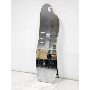 ستاند مراه مع اطار بلاستيك ذهبي شكل موج مقاس 50 × 157 سم