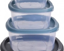 طقم طبروير بلاستيك شفاف مغ غطاء ملون / سادة 5 قطع مربع / مدور