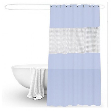 ستارة حمام / دش وتر بروف ضد الماء سادة مع اطار شفاف اسلامي مقاس 180 × 180 سم