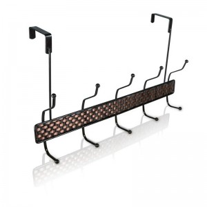 علاقة ملابس فوق الباب معدن ٦ عين بني حصير رتان M51-5 