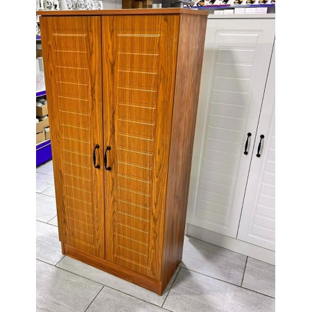 خزانة احذية خشب بابين شفط 6 رفوف لون خشبي خزانة احذية خشب بابين شفط 6 رفوف لون خشبي