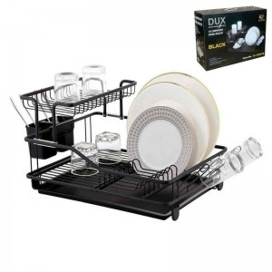 مشك صحون DUX المنيوم طبقتين اسود مع حمالة كاسات مشك صحون DUX المنيوم طبقتين اسود مع حمالة كاسات