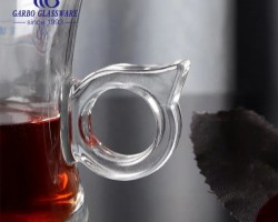 طقم 6 كاسات زجاج سادة مخصر مع يد عصفور HUAIBO H-019 طقم 6 كاسات زجاج سادة مخصر مع يد عصفور HUAIBO H-019