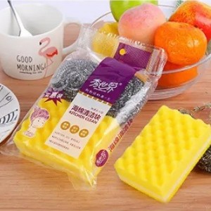 ليف جلي عدد 2 + خريص عدد 3 وبلاستيك تنظيف كرت