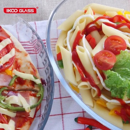 طقم بايركس زجاج دائري قطعتين