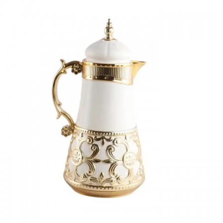 دلة ثيرموس قهوة شكل قبة مع اطار مزخرف نافر ذهبي 800 مل اسود/بيج HL-906 ثيرموس قهوة دلة ثيرموس قهوة شكل قبة مع اطار مزخرف نافر ذهبي 800 مل اسود/بيج HL-906 ثيرموس قهوة