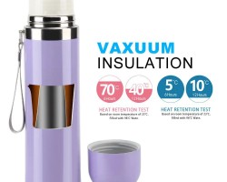 حافظة مياه ساخن بارد ستانلس غطاء لف سادة / رسم 500 مل / ترمس / تيرموس / ثيرموس 