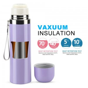 حافظة مياه ساخن بارد ستانلس غطاء لف سادة / رسم 500 مل / ترمس / تيرموس / ثيرموس 