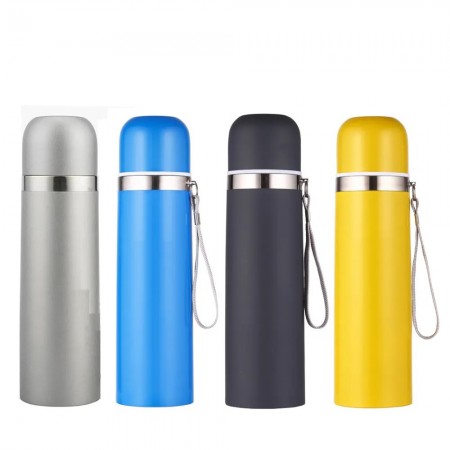 حافظة مياه ساخن بارد ستانلس غطاء لف سادة / رسم 500 مل / ترمس / تيرموس / ثيرموس 