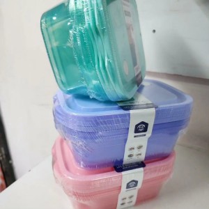 طقم طبروير مستطيل شفاف غطا ازرق / 3 قطع طقم طبروير مستطيل شفاف غطا ازرق / 3 قطع