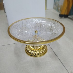 جاط فواكه زجاج كريستال كرستال مدور30 سم مع رجل جاط فواكه زجاج كريستال كرستال مدور30 سم مع رجل