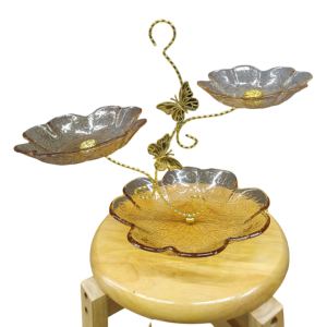 حمالة حلو مضيفة 3 طابق بيوتر مذهب معدن مع زجاج A25-6 OA-2506 حمالة حلو مضيفة 3 طابق بيوتر مذهب معدن مع زجاج A25-6 OA-2506