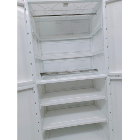 خزانة احذية بلاستيك حجم كبير رفوف مع جرارين في الاعلى