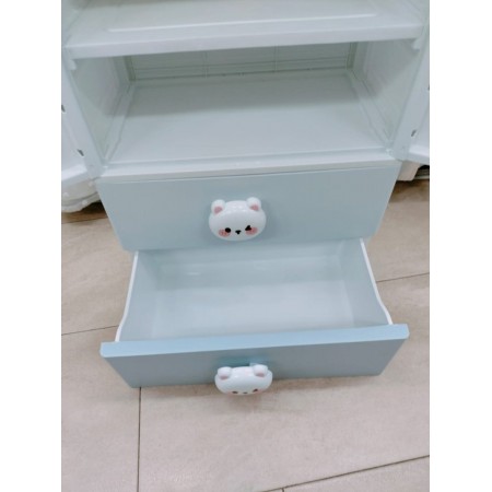 خزانة احذية بلاستيك حجم كبير رفوف مع جرارين في الاعلى